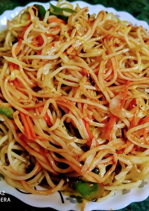 A picture of Breakfast veggies noodles.