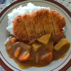 A picture of Japanese chicken katsu curry.