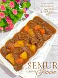 Semur Daging ala Jerman (Schmorgericht mit Rindfleisch, Kartoffeln, und Möhren)