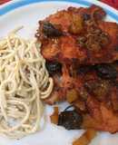 Chuletas ahumadas en salsa mango-habanero