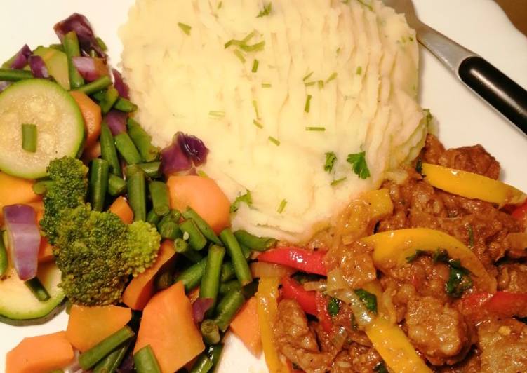 Recipe of Perfect Mashed Potatoes with Beef and Vegetables #TheMeChallenge