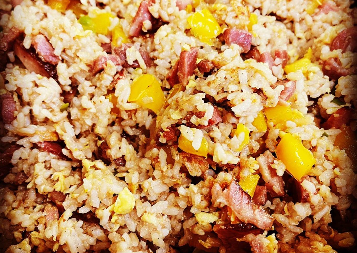 Leftover Ham Roasted Rice