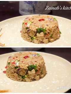A picture of Tofu rice🍽🍲.