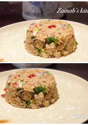 A picture of Tofu rice🍽🍲.
