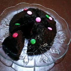 A picture of Eggless chocolate cake.