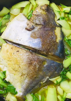 Hình của món Canh cá chim biển trắng nấu cải chíp.