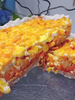 Una foto de Tarta de calabaza y choclo 🌽🥮 (masa casera sin tacc)