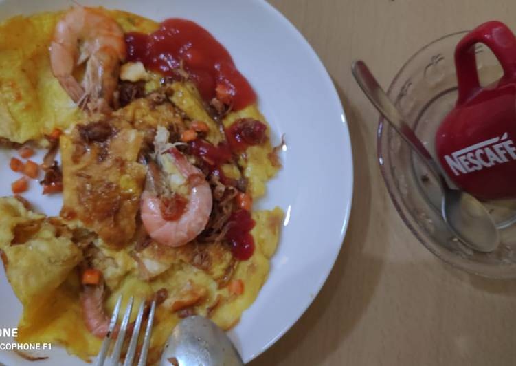 Omelet Udang Bawang