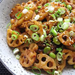 A picture of Spicy ‘Kimpira’ Lotus Root & Edamame.