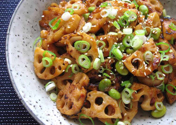 Simple Way to Prepare Homemade Spicy ‘Kimpira’ Lotus Root &amp; Edamame