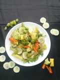 Salad summer delight from veggie and fruit garden