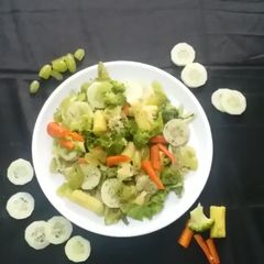 A picture of Salad summer delight from veggie and fruit garden.