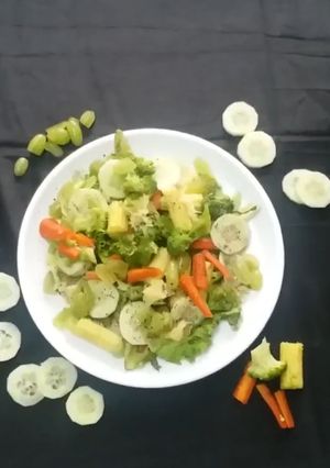A picture of Salad summer delight from veggie and fruit garden.