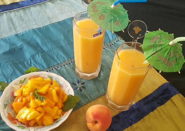 Steps to Make Any-night-of-the-week Mango &amp; Peach Smoothie