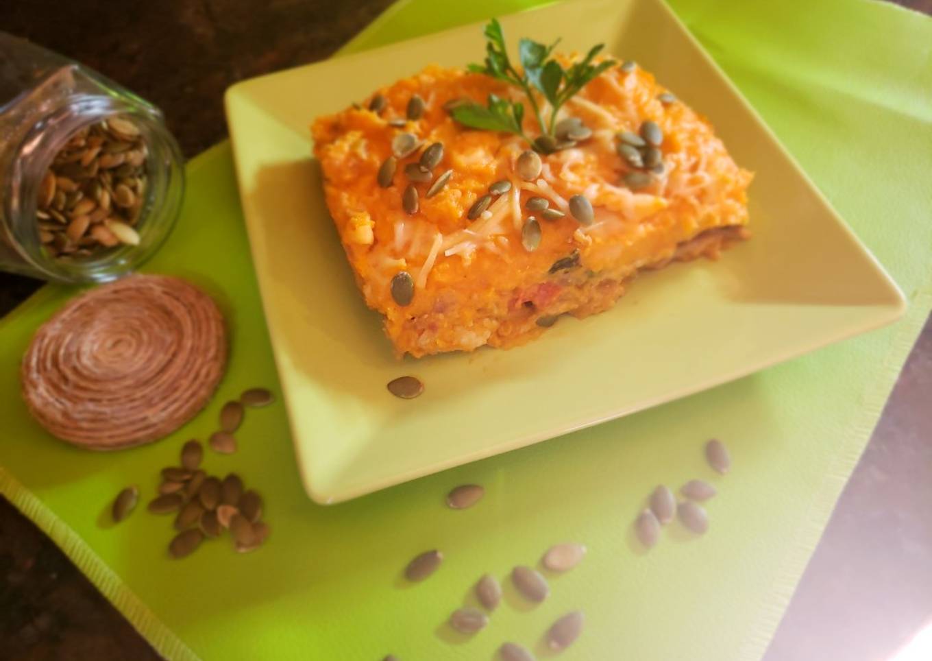 Pastel de calabaza🎃 relleno de pollo🍗