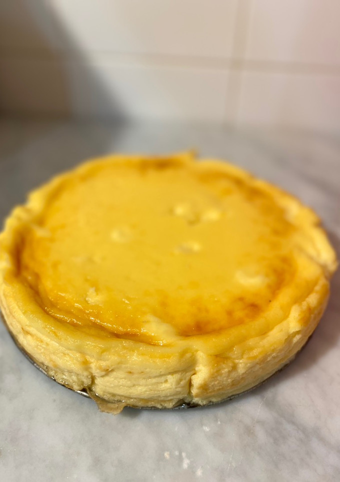 Una foto de Tarta de queso con base de galleta al horno