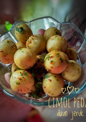 Foto resep Cimol pedas daun jeruk (No meledak)
