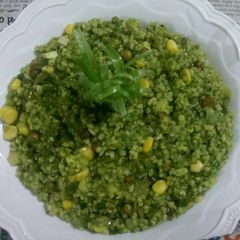A picture of Mix veg,sprouted daliya khichdi.