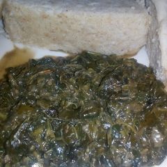 A picture of Terere in coconut milk.