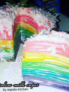 Foto resep Rainbow mille crepes