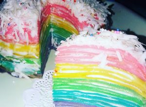 Foto resep Rainbow mille crepes