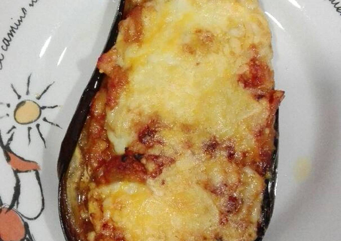 Berenjenas rellena de atún y champiñón