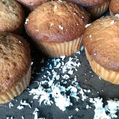 A picture of Coconut cupcakes#localingredientcontest.