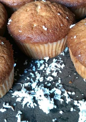 A picture of Coconut cupcakes#localingredientcontest.