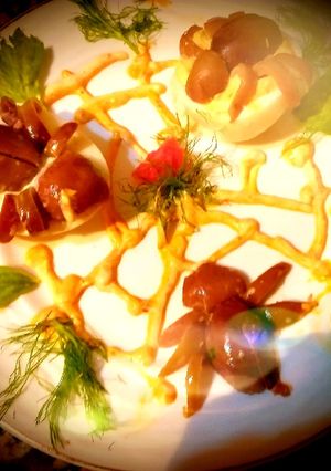 Une photo de Oeufs mimosa au thon,fromage crémeux, mayonnase,pâte de poivre