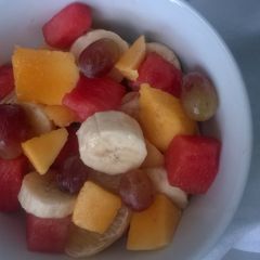 Orange Mango Banana Fruit Salad #authormarathon A picture of Orange Mango Banana Fruit Salad #authormarathon.