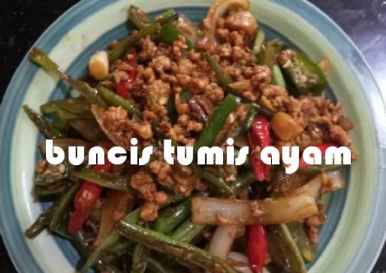 Bumbu Menyiapkan Buncis tumis ayam Lezat