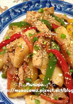 韓式醬油炒年糕/宮廷炒年糕(간장떡볶이/궁중떢볶이)(不辣的韓國炒年糕) 的食譜成品照片