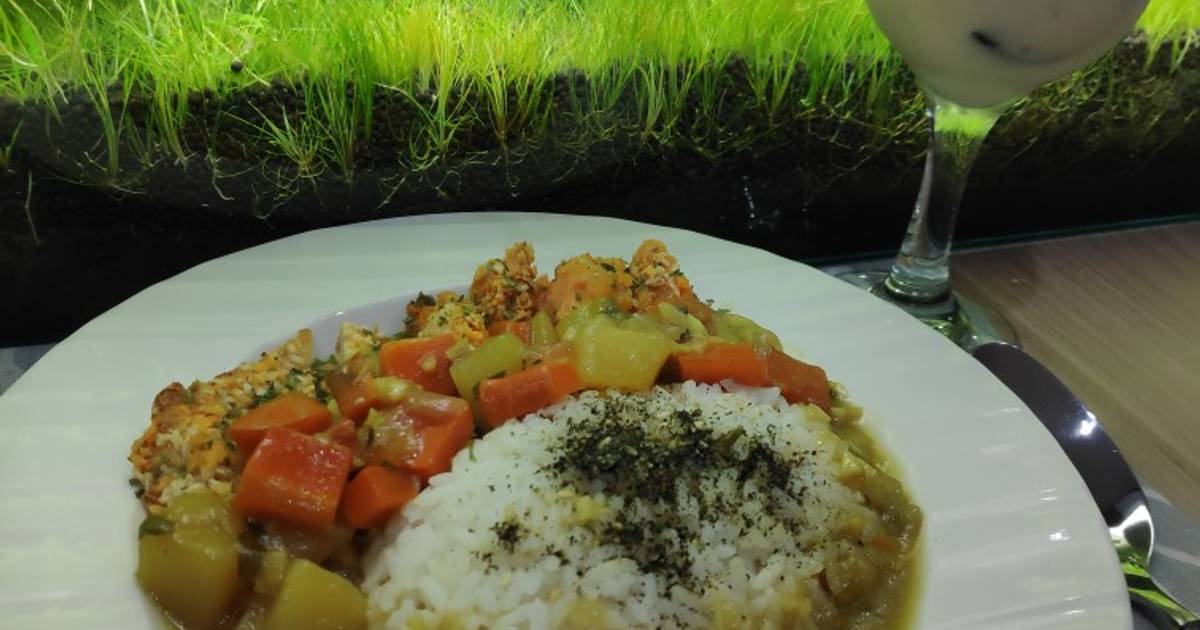 Resep Salmon katsu curry rice oleh Mom Arron Cookpad