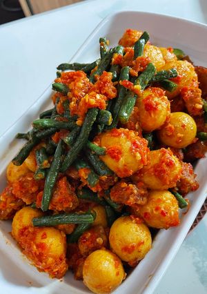 Foto resep Tumis Kacang Panjang Telur Puyuh Tempe dan Pete