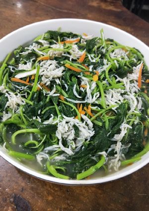 吻仔魚炒杏菜 的食譜成品照片