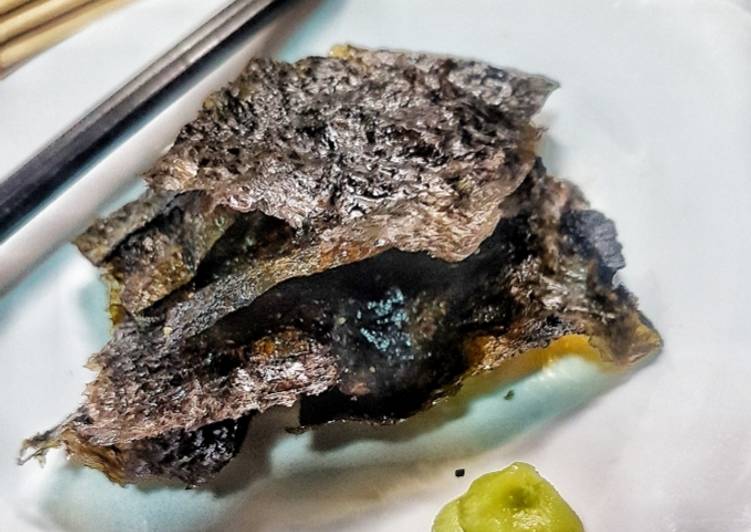 Snack crujiente de algas con wasabi