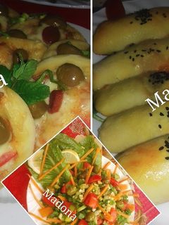 صورة لوصفة معجنات مشكله بالبيتزا 🍕🍕بعجينه 10د