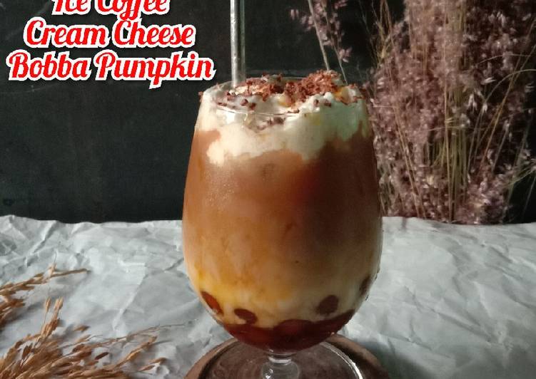 Langkah Mudah untuk Menyiapkan Ice Coffee Cream Cheese Bobba Pumpkin, Sempurna