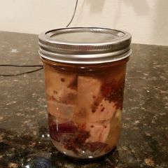 A picture of Brad's pickled salmon.
