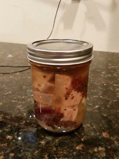 A picture of Brad's pickled salmon.