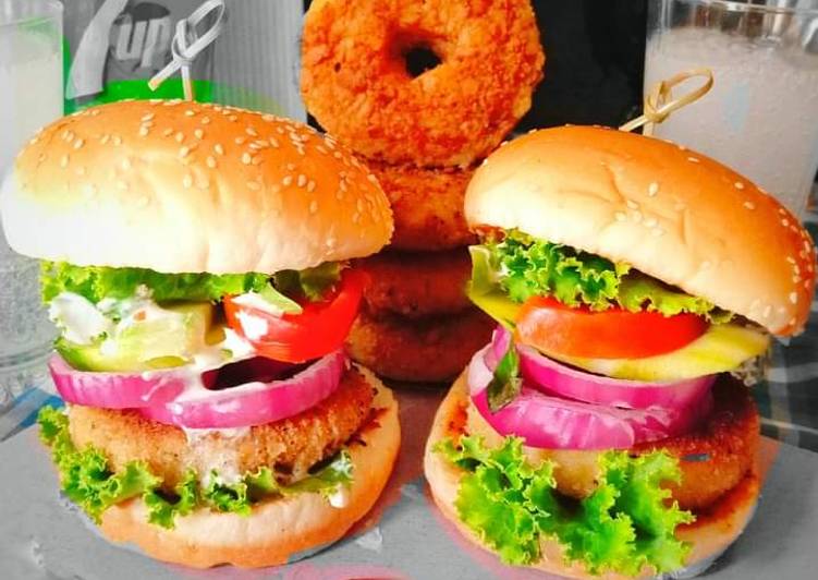 Recipe of Any-night-of-the-week Crispy Donuts Patties Burger