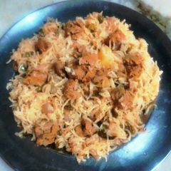Soyabean biryani A picture of Soyabean biryani.