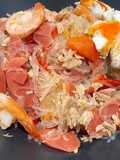 Yum Woon Sen with Mixed Toppings and Salted Eggs