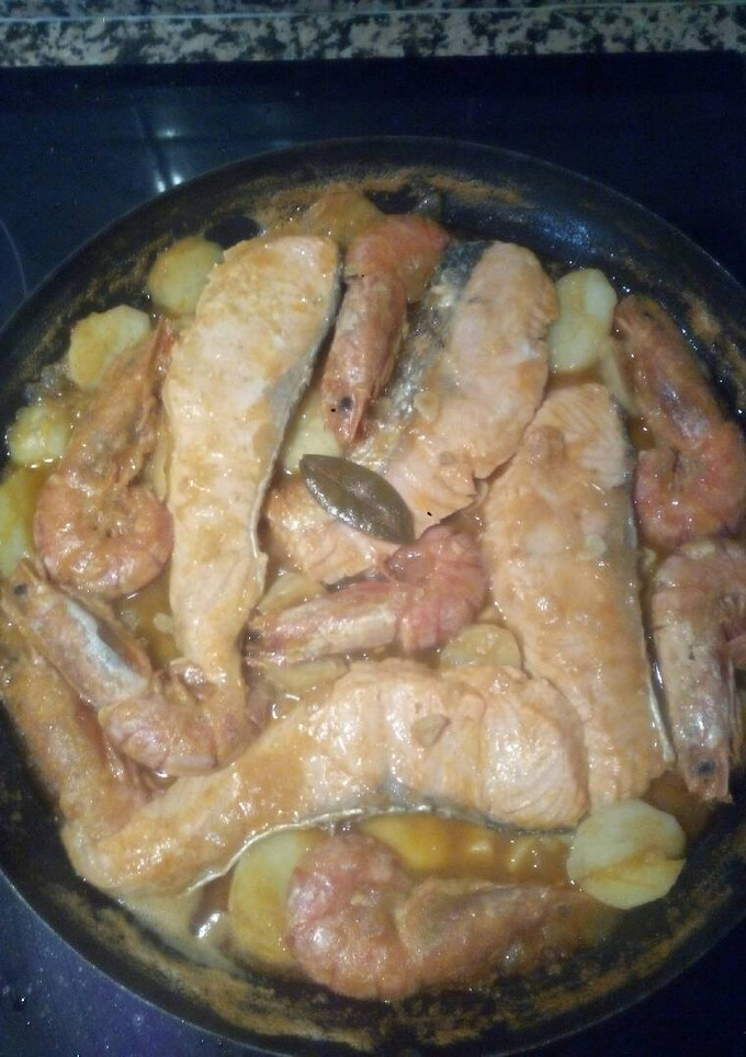 Una foto de Gambón con salmón