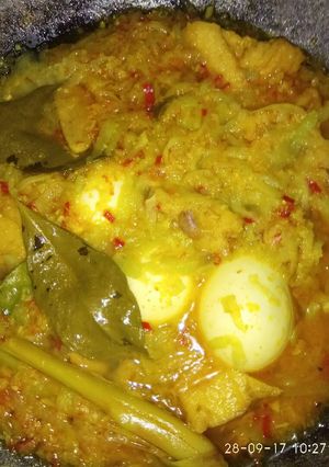 Foto resep Masak kuning labu Siam + telur + tahu