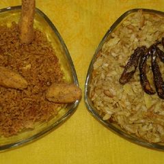 A picture of Poha fry with Gram flour bhujiya.