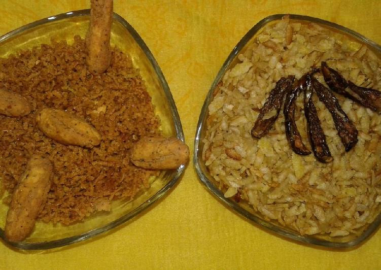 Poha fry with Gram flour bhujiya