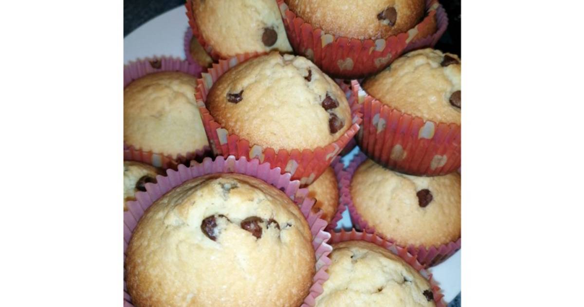 Muffins de vainilla con chispas de chocolate Receta de Catalina Rivas