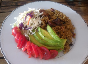 Una foto de Arroz con calamares y pulpo