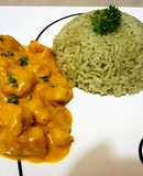 Pollo al curry con crema de leche
